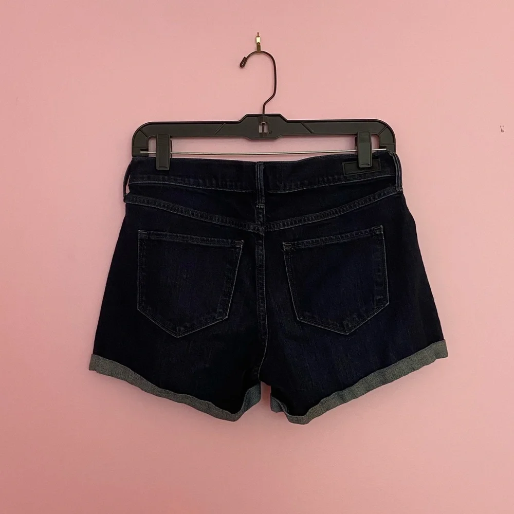 Abercrombie High Rise Midi Denim Short